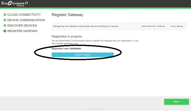 Gateway register and connect